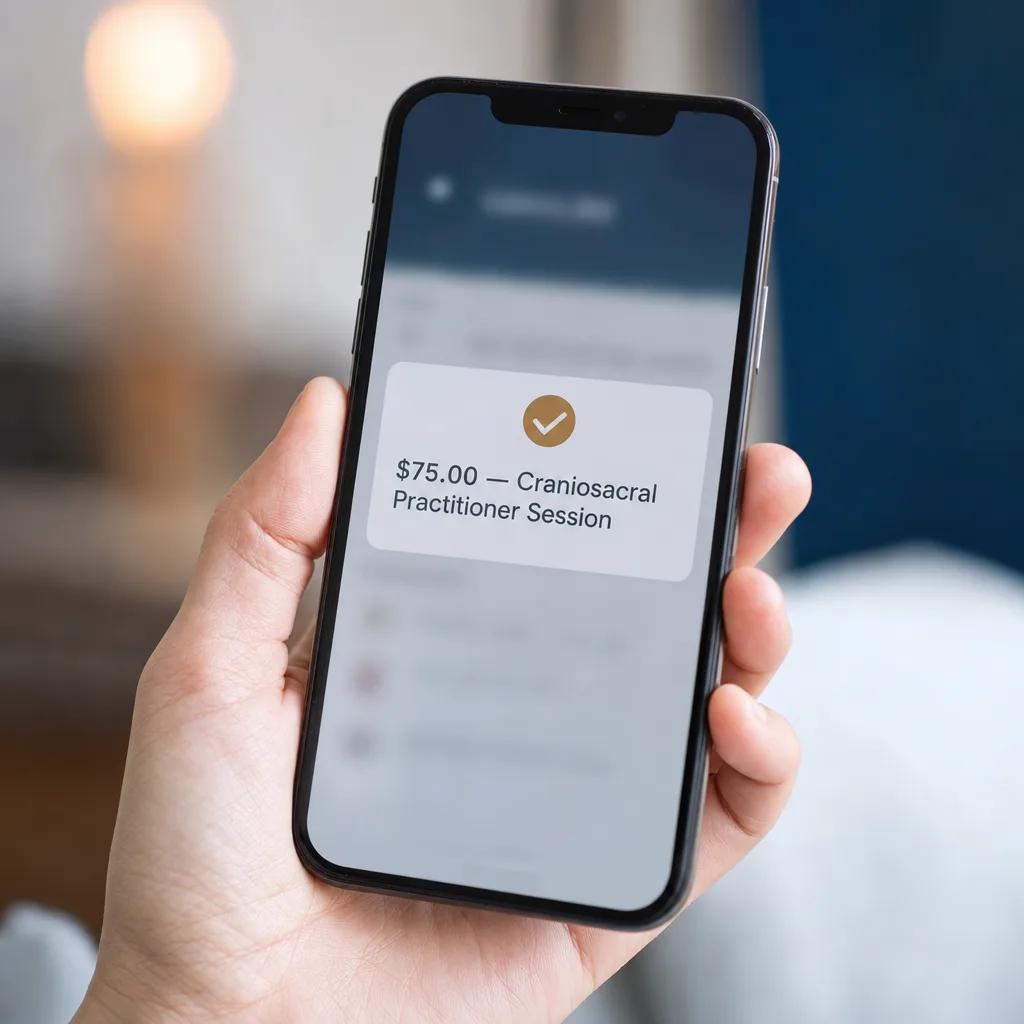 Your first paid session: payment received on the reader's phone